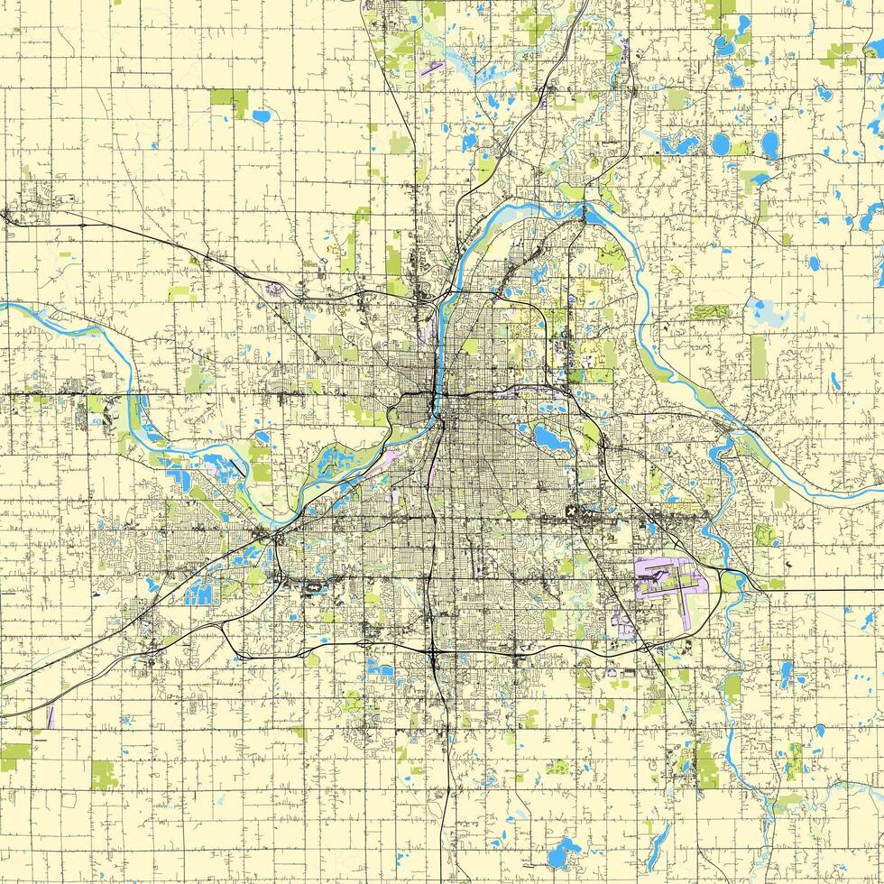 Map of Grand Rapids, Michigan, USA vector