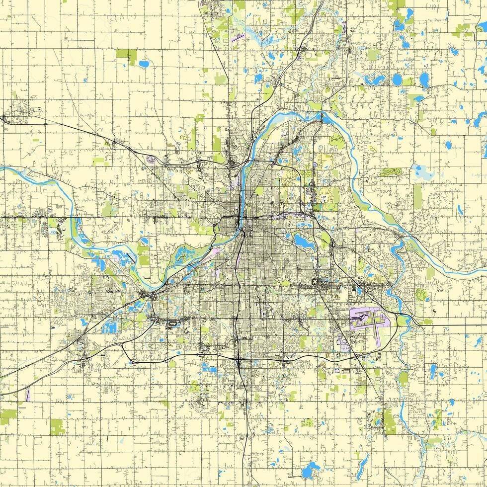 mapa de grandioso rápidos, Michigan, Estados Unidos vector