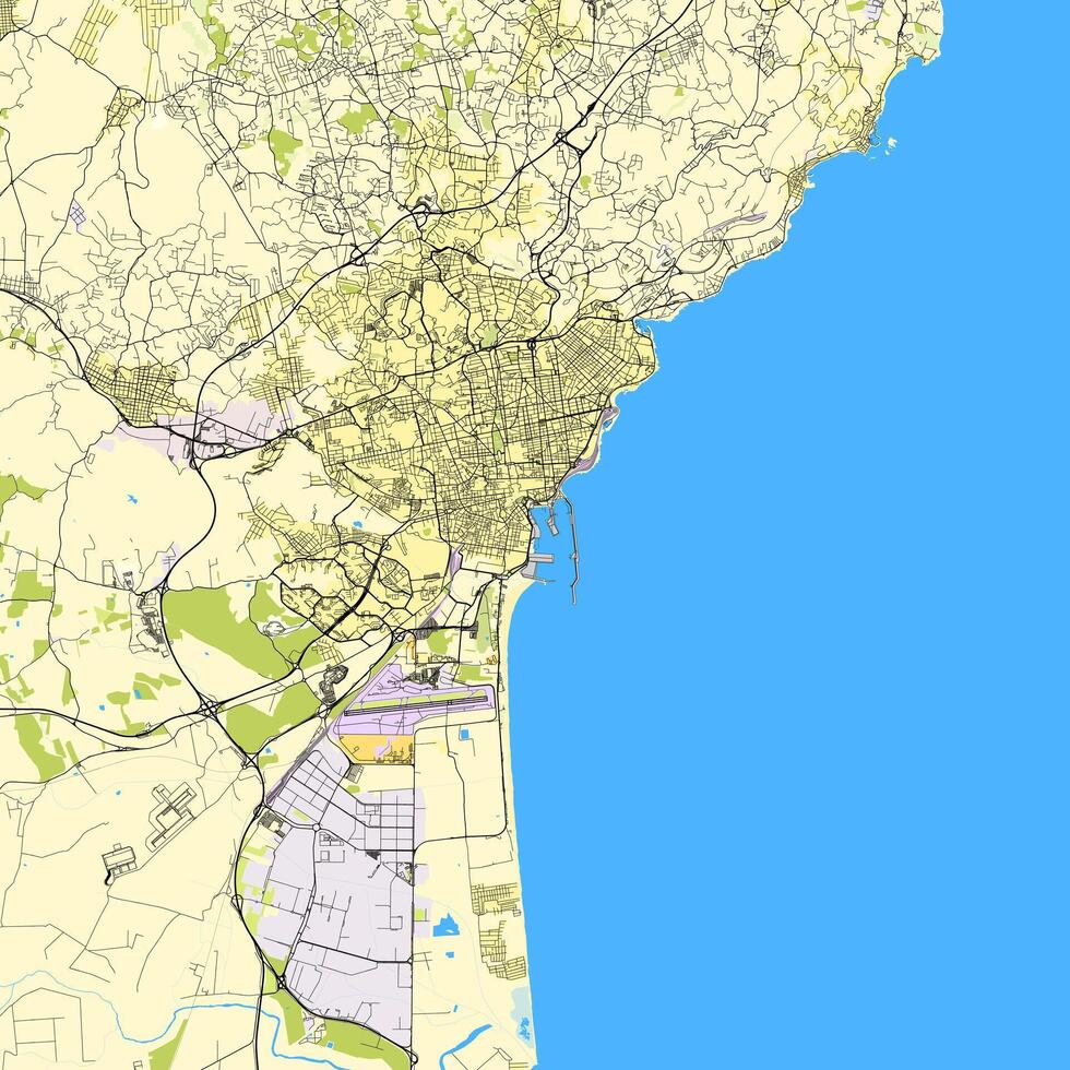 mapa de metropolitano ciudad de catania, Italia vector