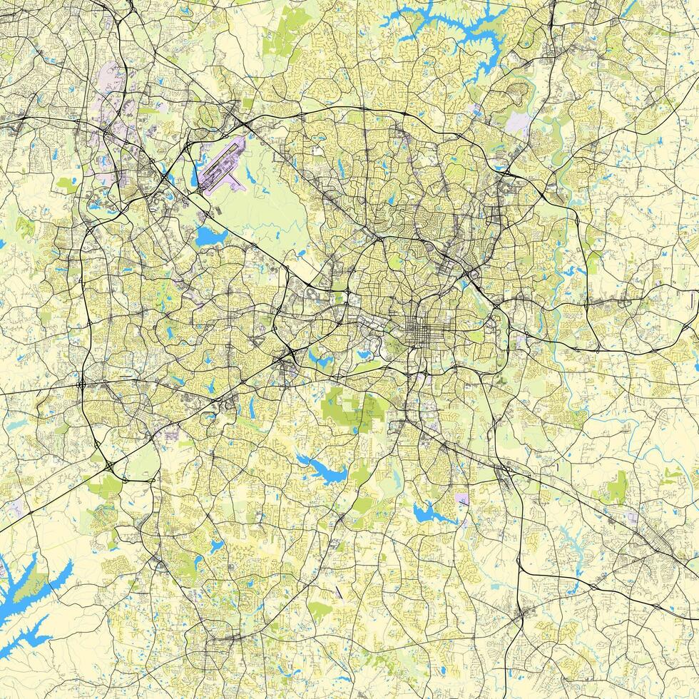 ciudad mapa de raleigh, norte carolina, Estados Unidos vector