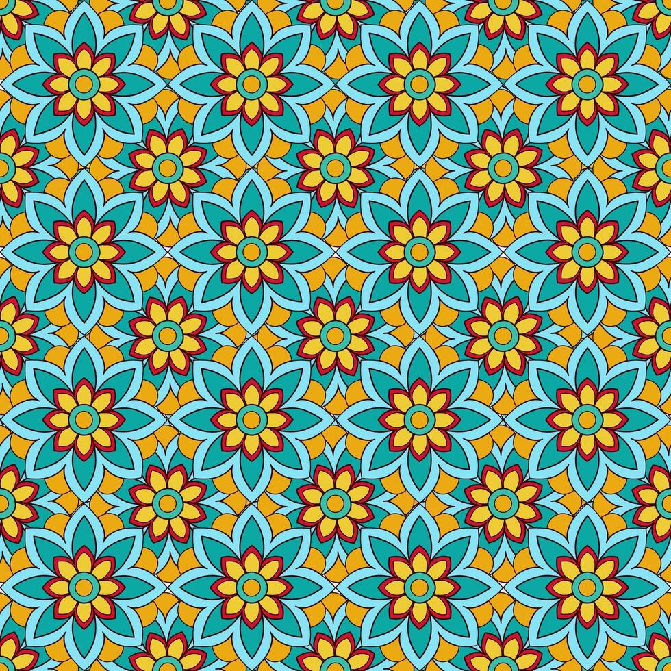Colorful floral pattern art vector illustration