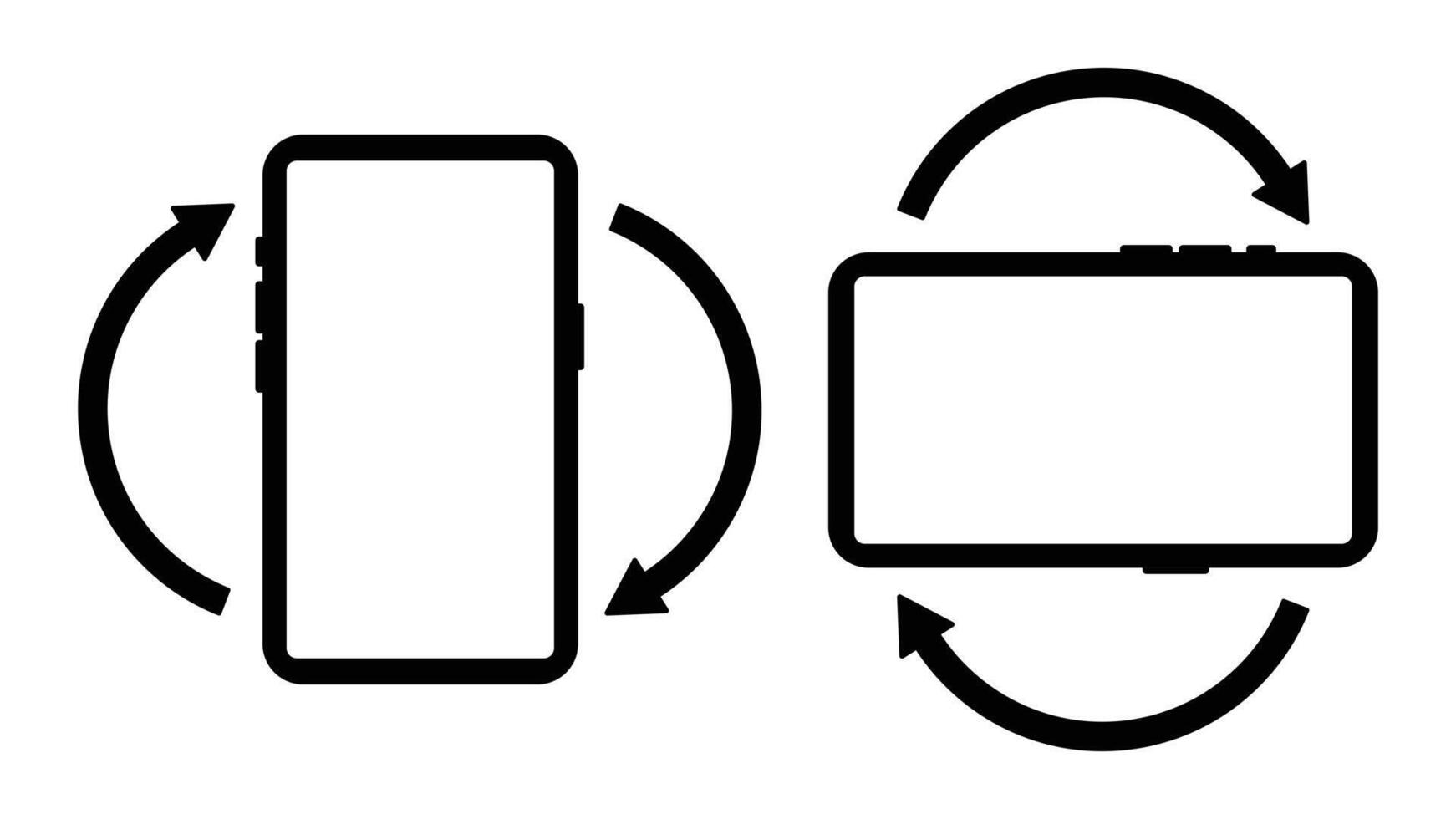 Rotate smartphone. Rotation, Interface, UI, Arrow, Right, Portrait, Landscape, Orientation, Direction vector