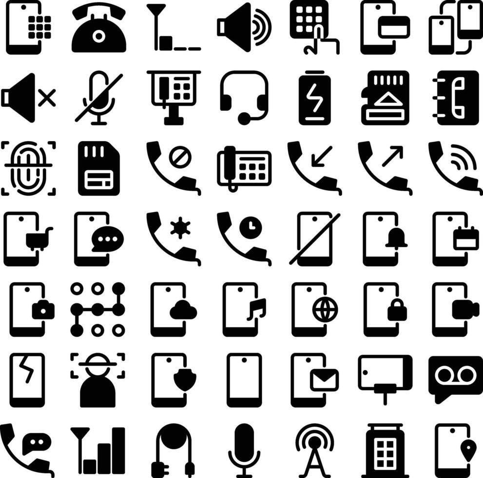 Vector of Phone Icon Set. Perfect for user interface, new application