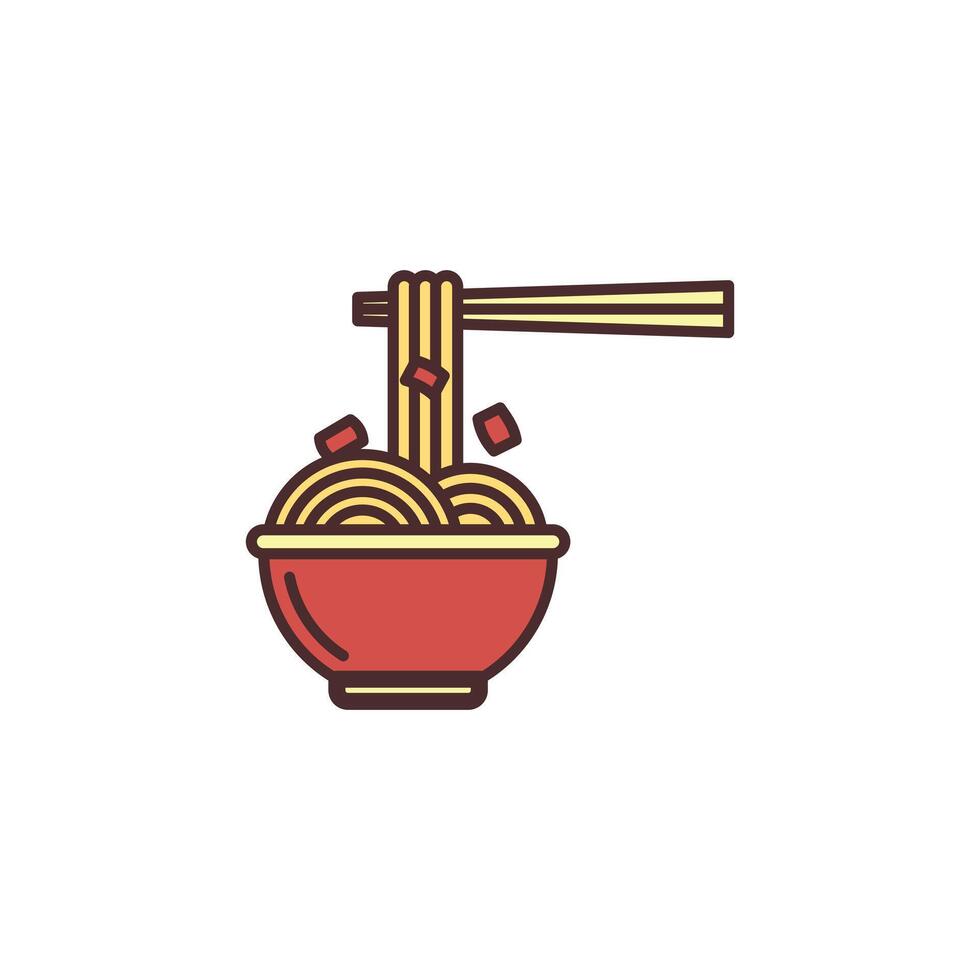 Icon logo of a bowl of noodles. It's good for the Mie Ayam logo. vector