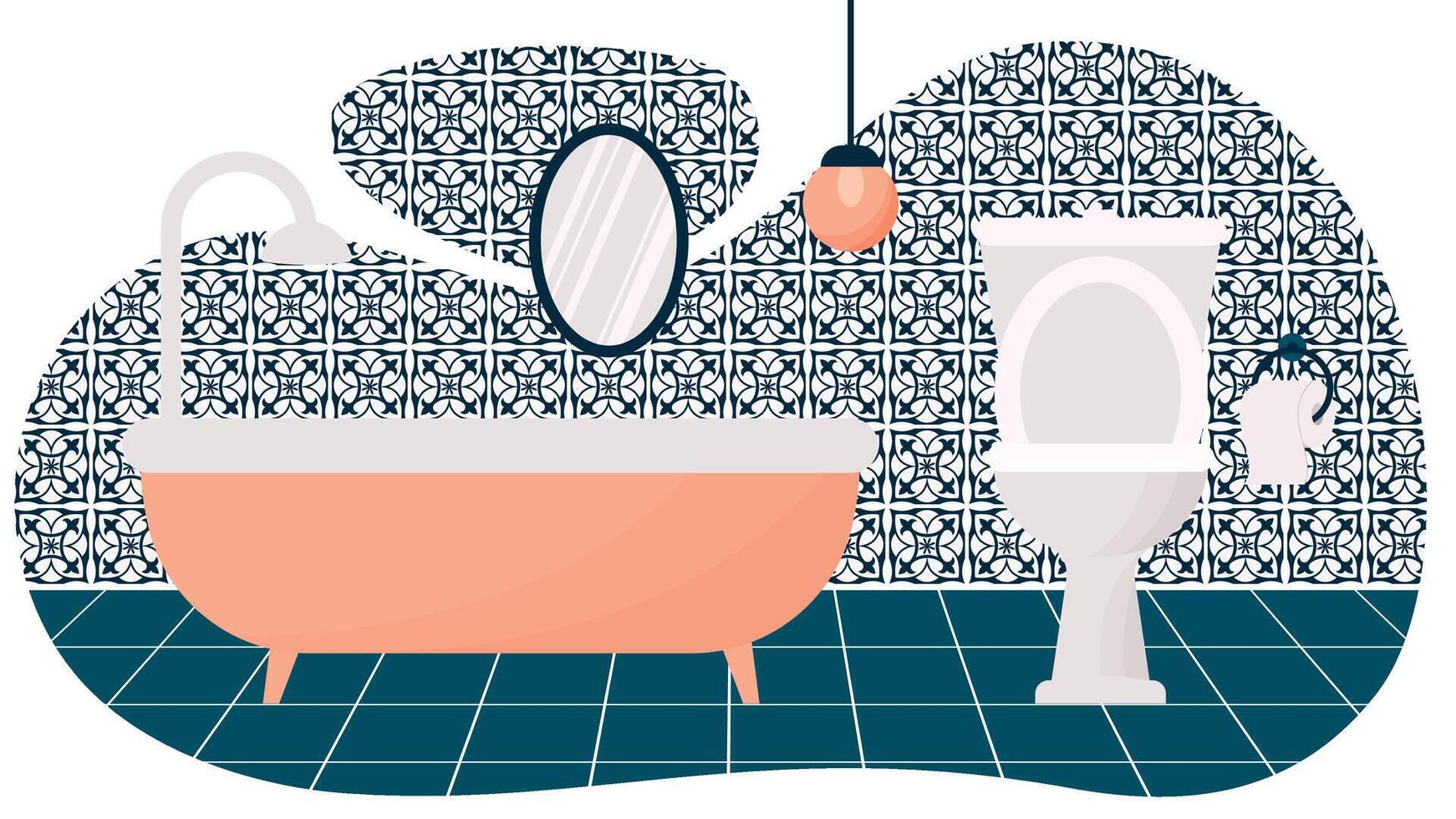 bathroom interior illustration vector