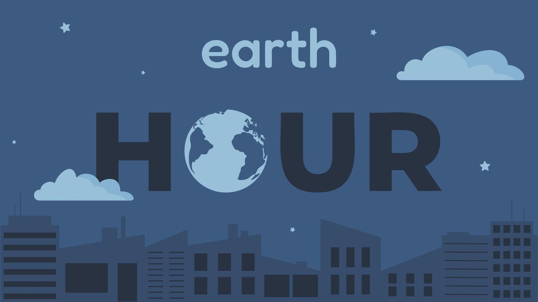 earth hour concept vector