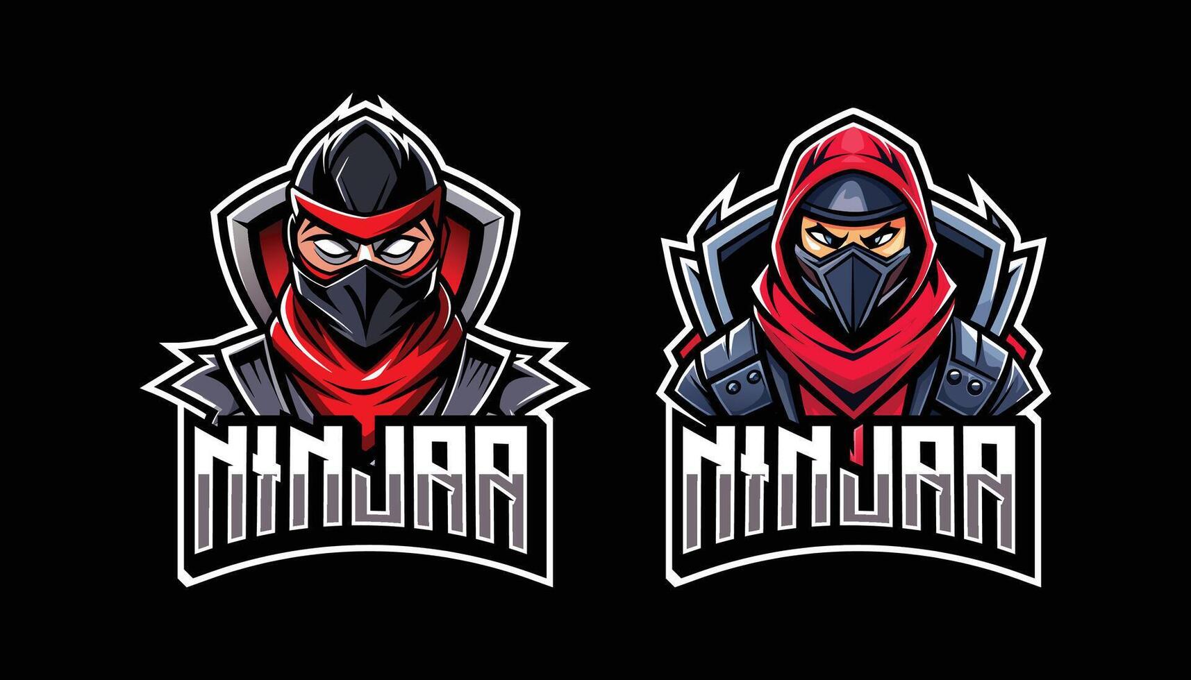 viking esport gaming logo. set of viking mascot design vector