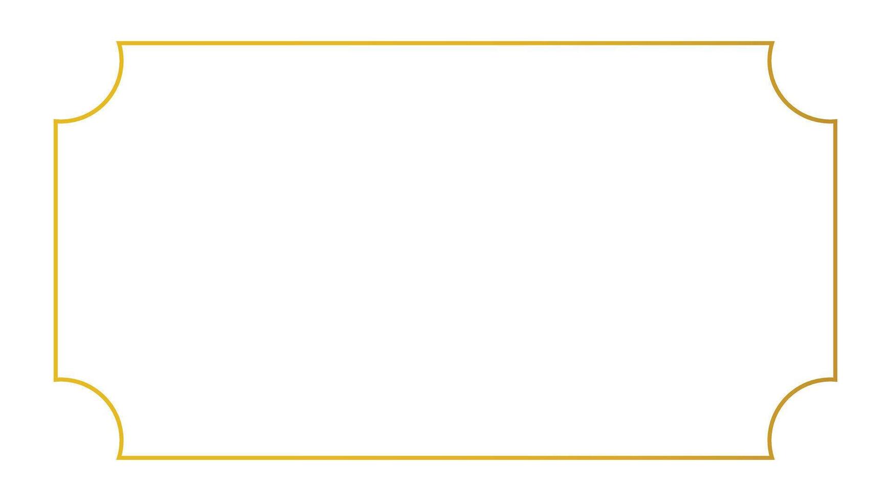 Golden thin rectangular frame on the white background. Perfect design for headline, logo and sale banner etc vector