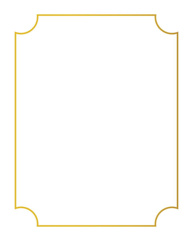 Golden thin rectangular frame on the white background. Perfect design for headline, logo and sale banner etc vector