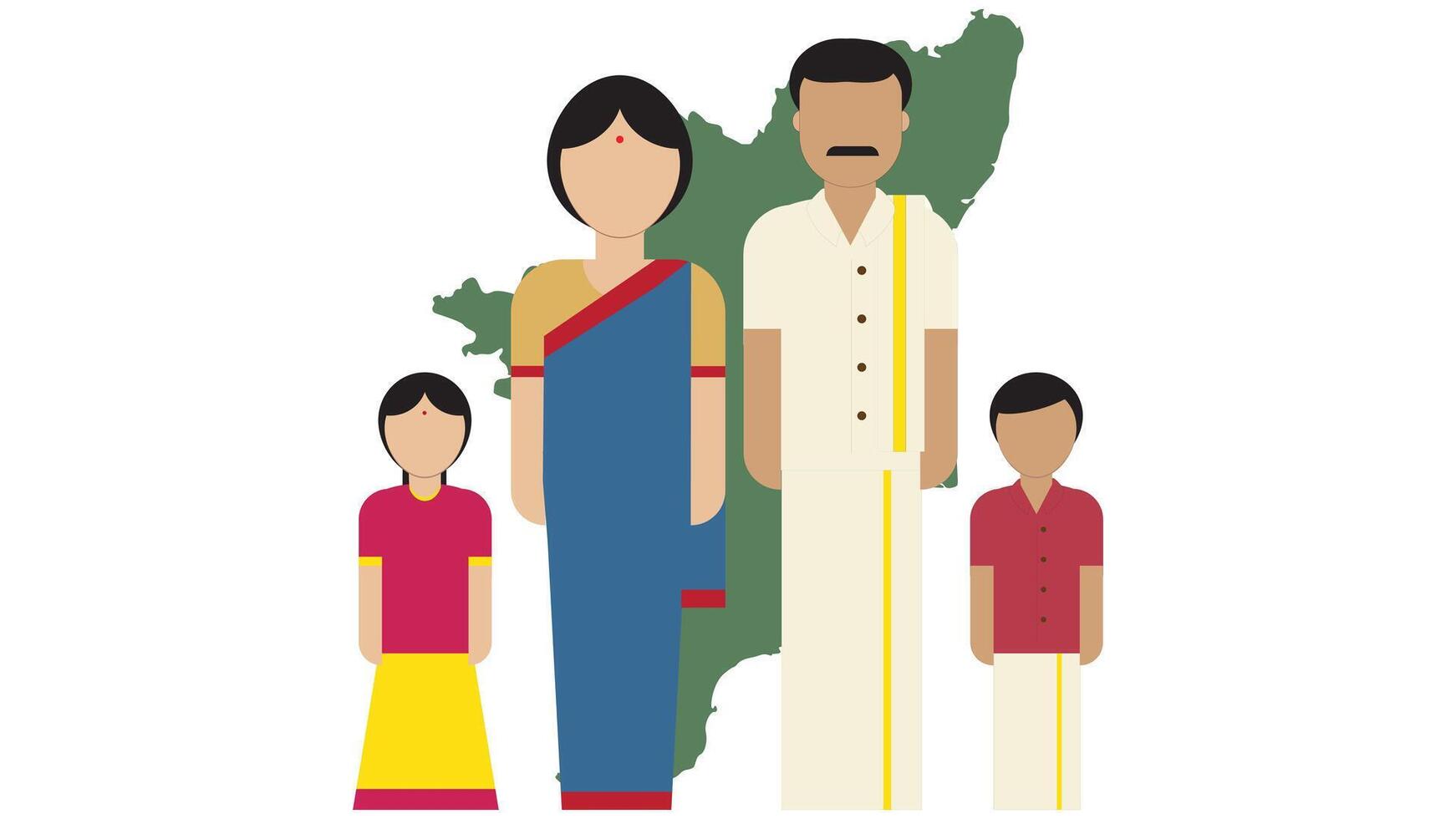cultura de tamil nadu , sur indio personas cultura vector ilustración