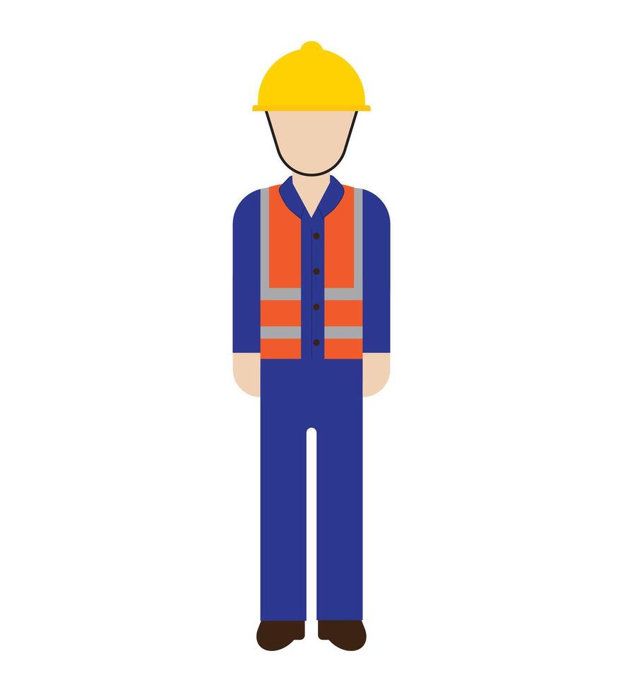 Industrial worker  hard hat and overalls vector illustration