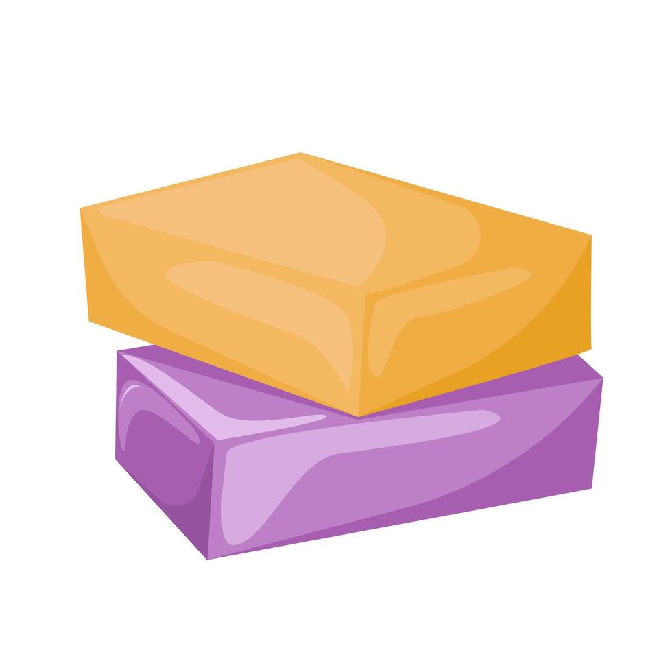 Handmade natural organic soap bars in cartoon flat style. Cosmetic product for hygienic cleanser skincare and washing hands.Vector illustration vector