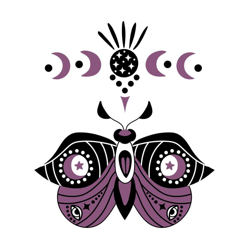Mystic Butterfly. White background, isolate vector