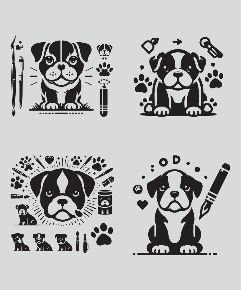 Gorgeous Bulldog Silhouette vector