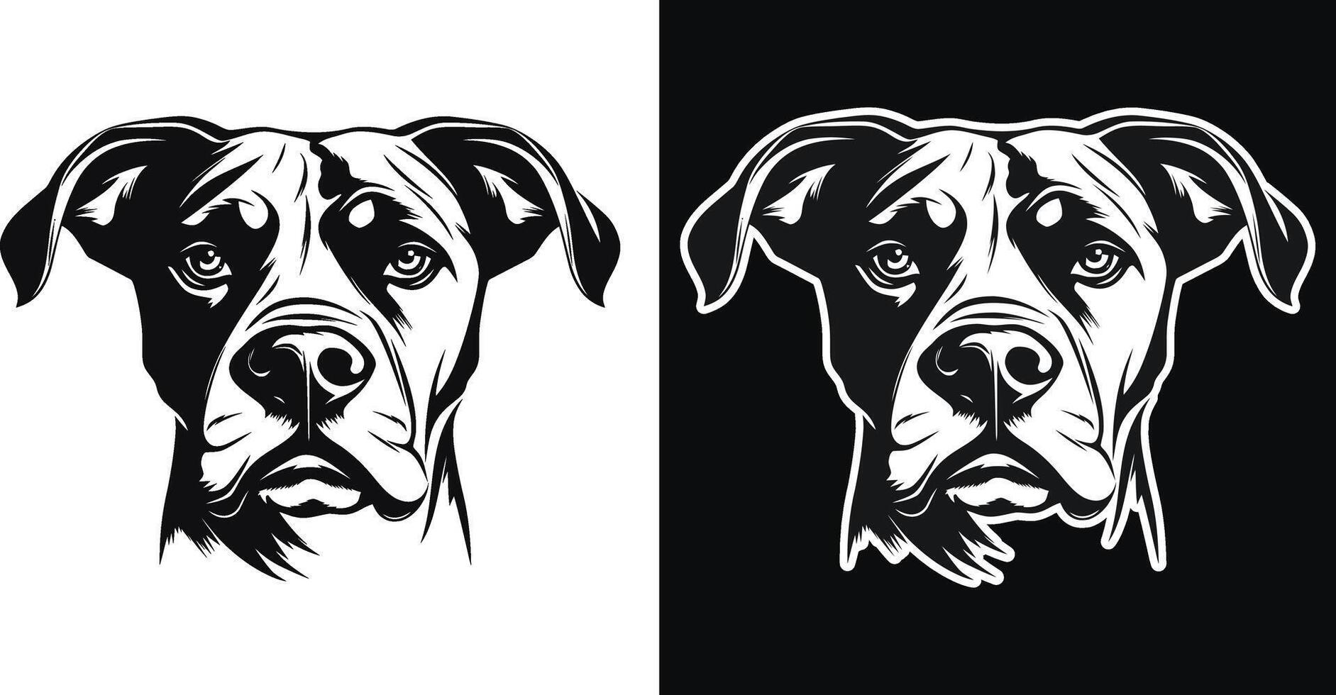 Dog big head Vector isolated illustration in black color on white background