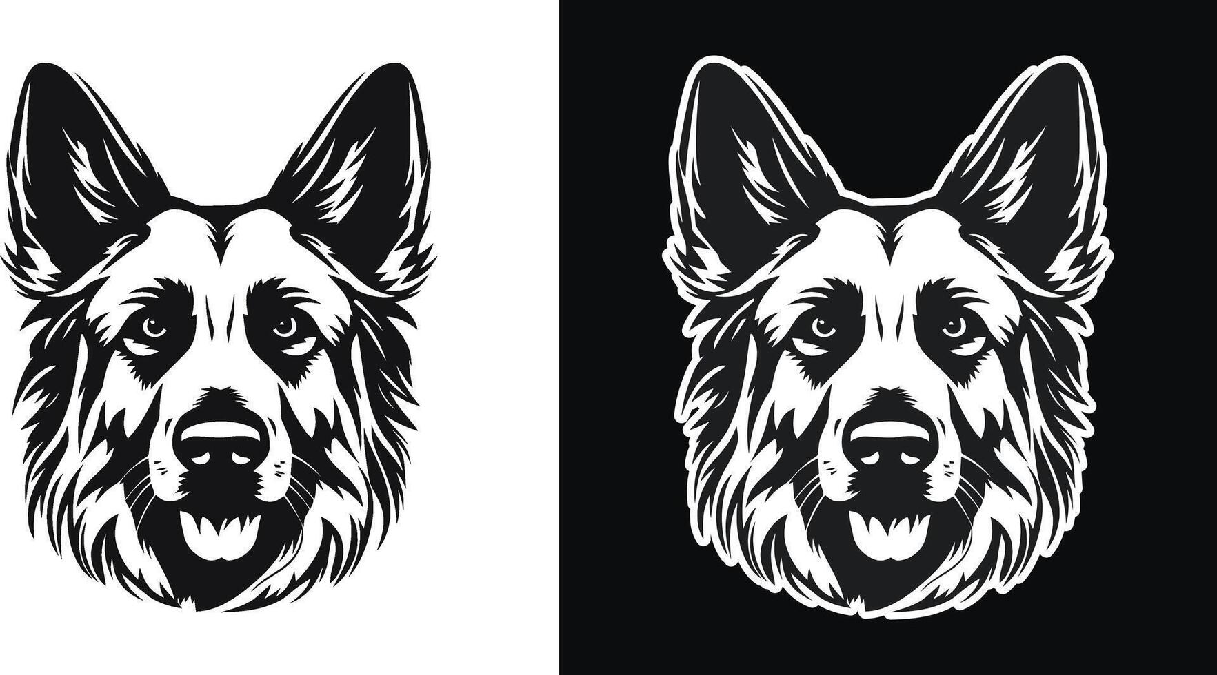 Dog big head Vector isolated illustration in black color on white background