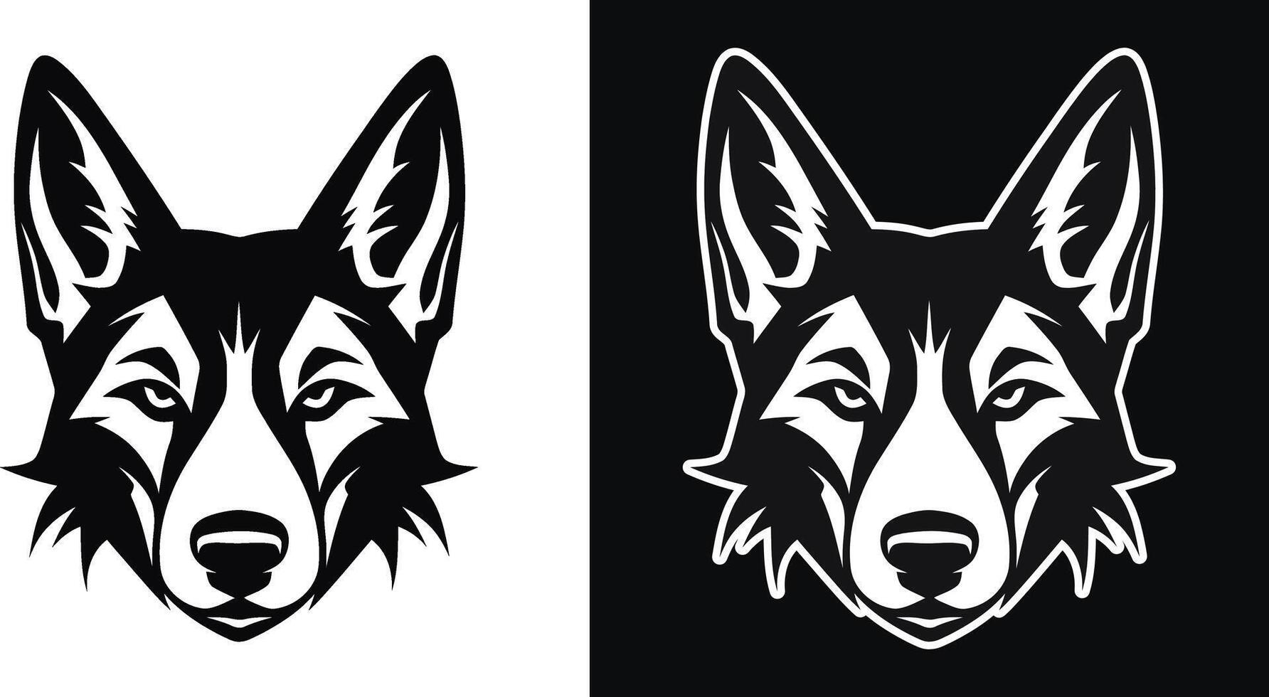 perro grande cabeza vector aislado ilustración en negro color en blanco antecedentes