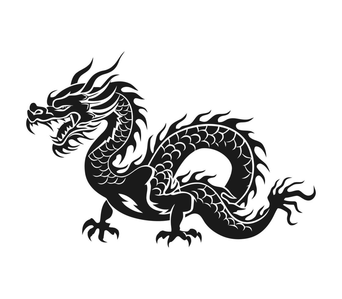 A Dragon head logo on white background vector