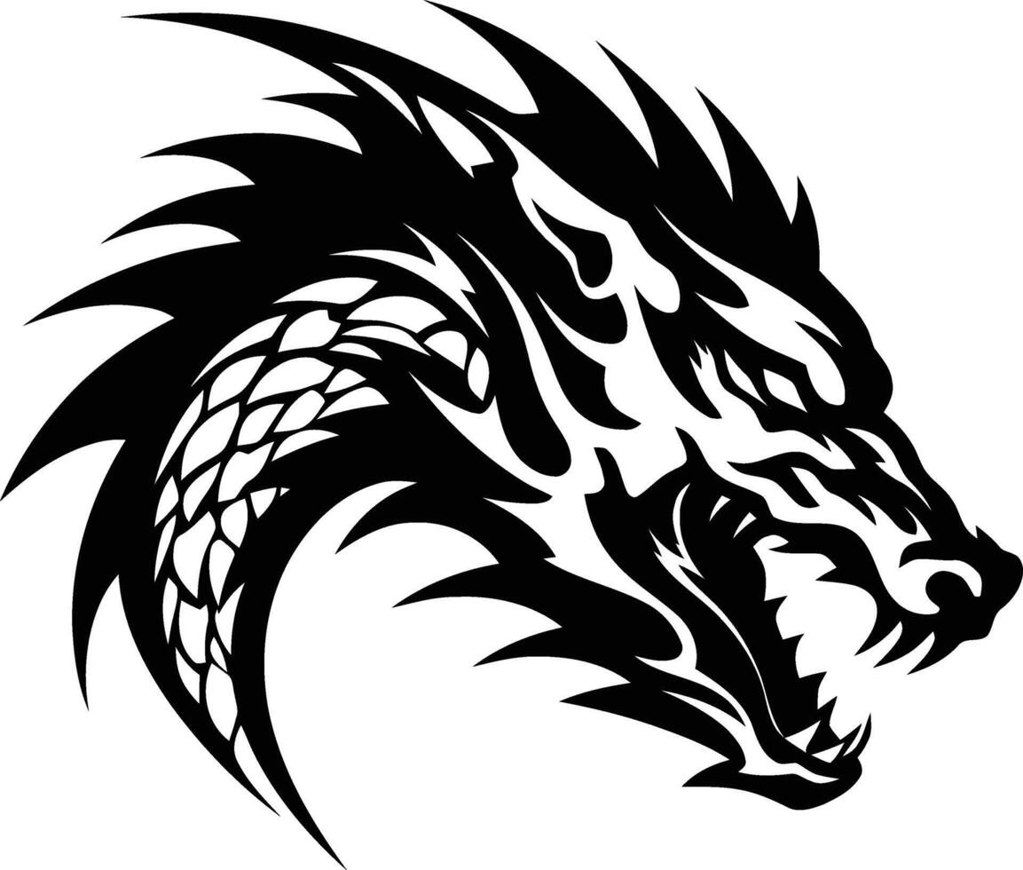 A Dragon head logo on white background vector
