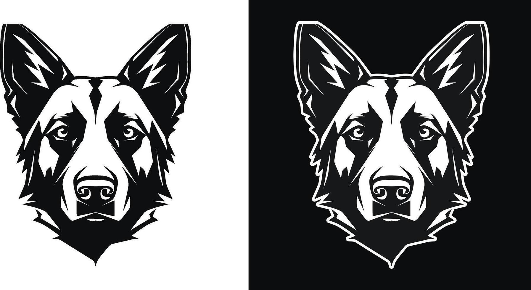 Dog big head Vector isolated illustration in black color on white background