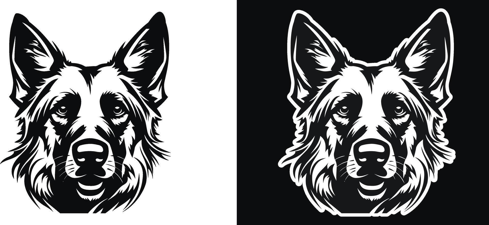 Dog big head Vector isolated illustration in black color on white background