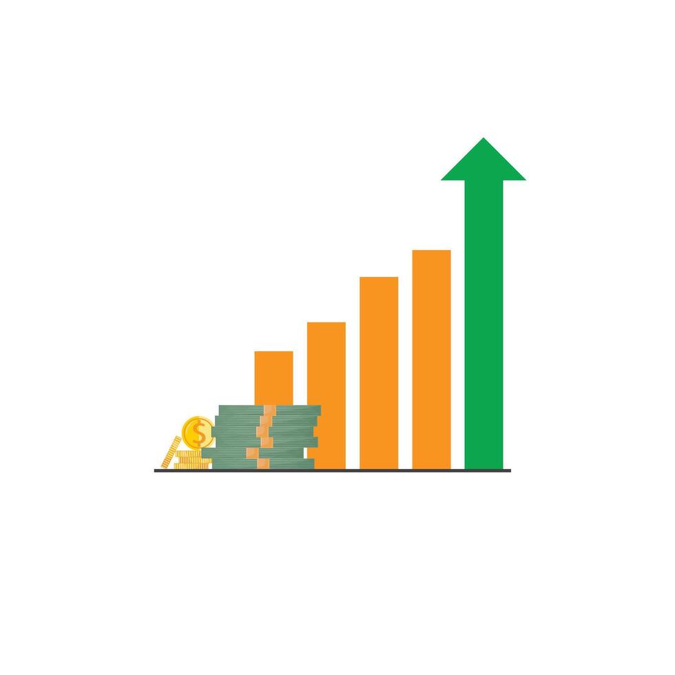 financiero crecimiento gráfico con positivo impulso vector