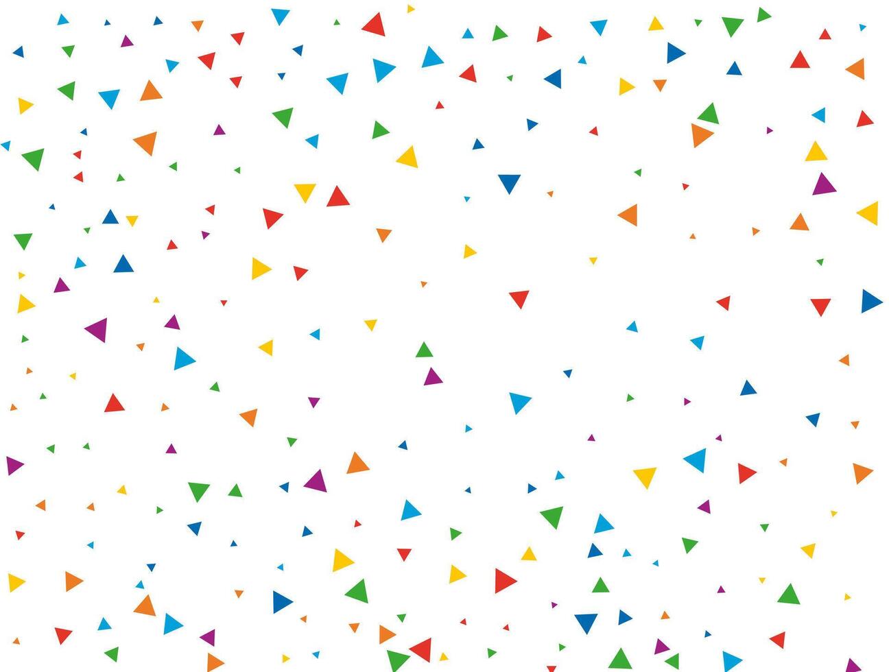 Triangular Confetti. Light Rainbow glitter confetti background. Colored festive texture. vector