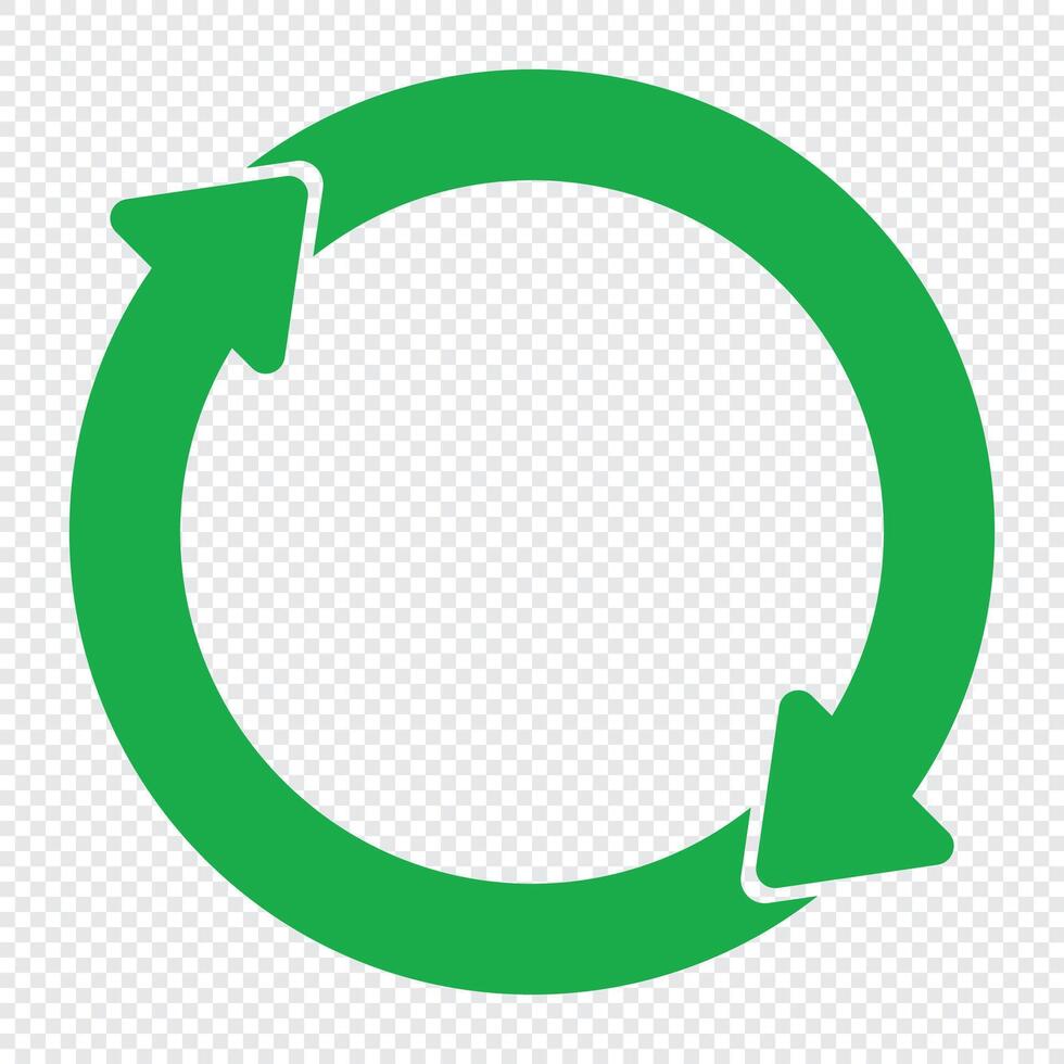 Recycle symbol icon. Green recycle or recycling arrows icon. Vector recycle sign