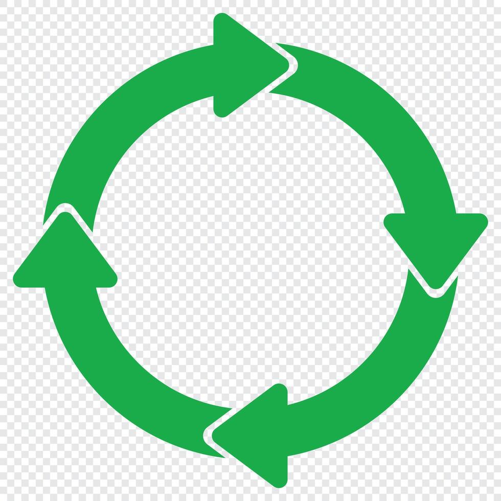 Recycle symbol icon. Green recycle or recycling arrows icon. Vector recycle sign