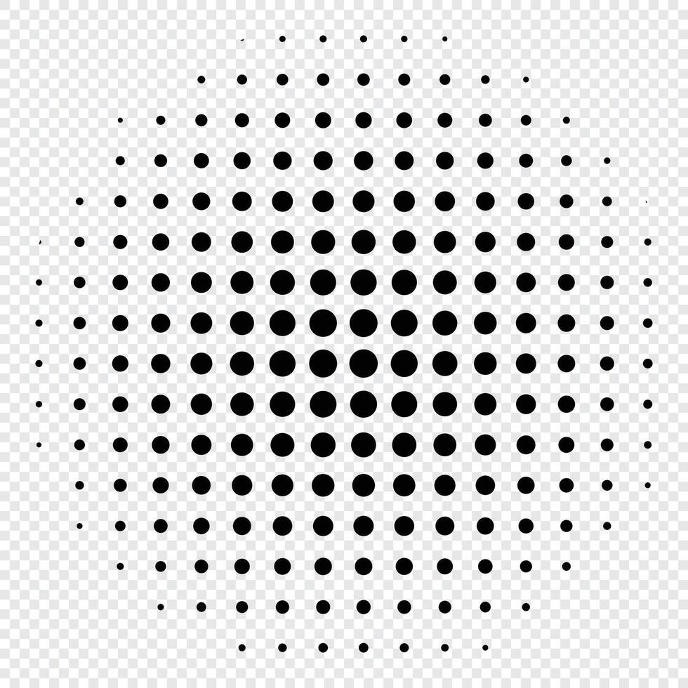 Abstract halftone design element. Black halftone dots. Circle halftone. Abstract dotted circles vector