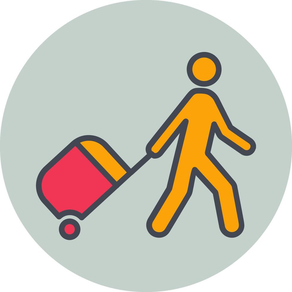 Walking with Luggage Vector Icon