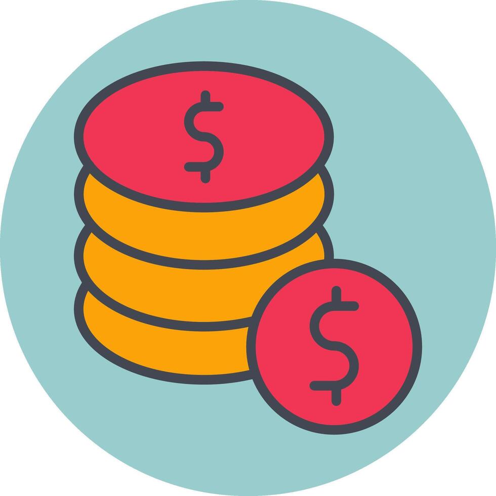 Dollar Coins Vector Icon