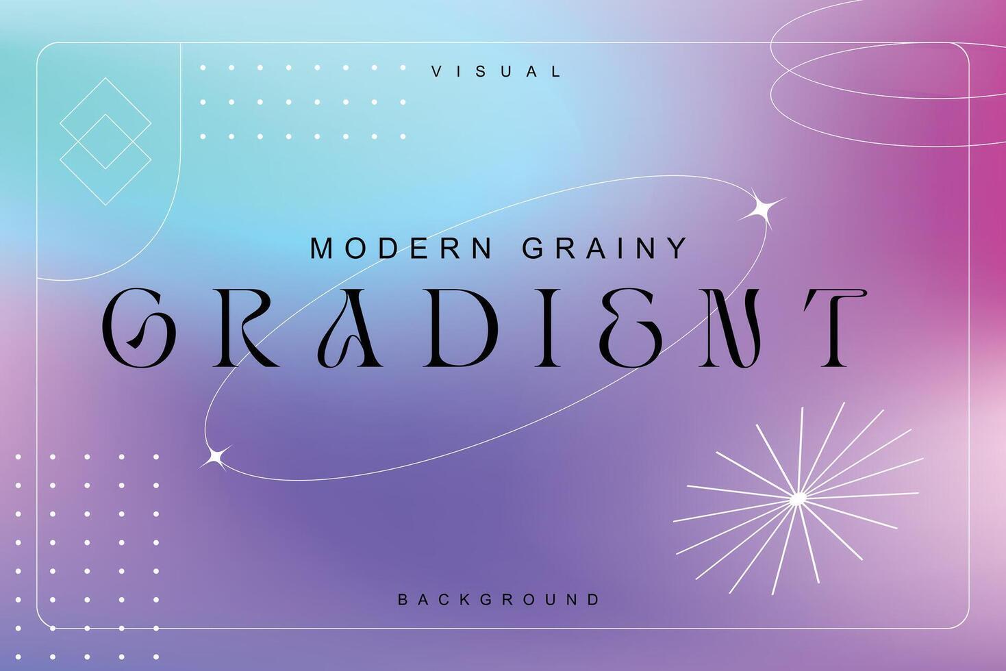 Grainy vector gradient backgrounds with geometric shapes