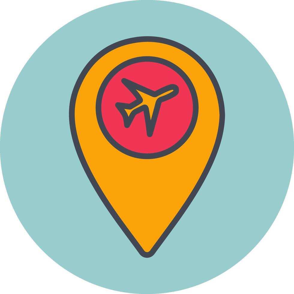 Airport Location Vector Icon