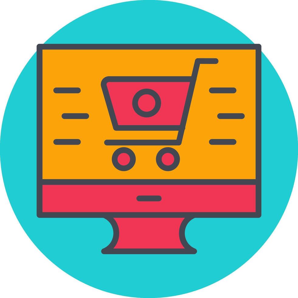 icono de vector de compras en línea