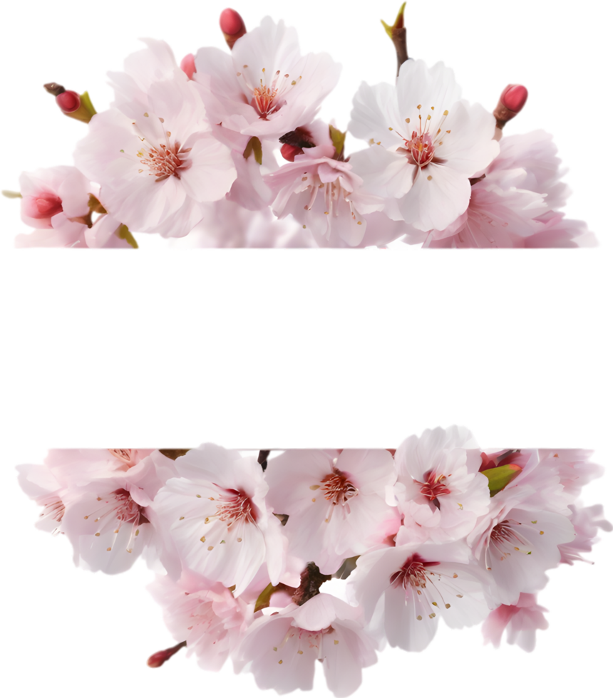 AI generated Watercolor painting of Cherry blossom Floral frame. png