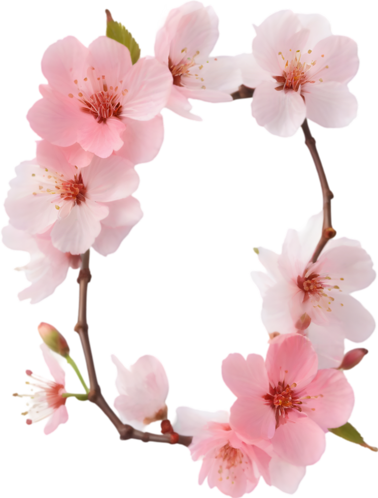 AI generated Watercolor painting of Cherry blossom Floral frame. png
