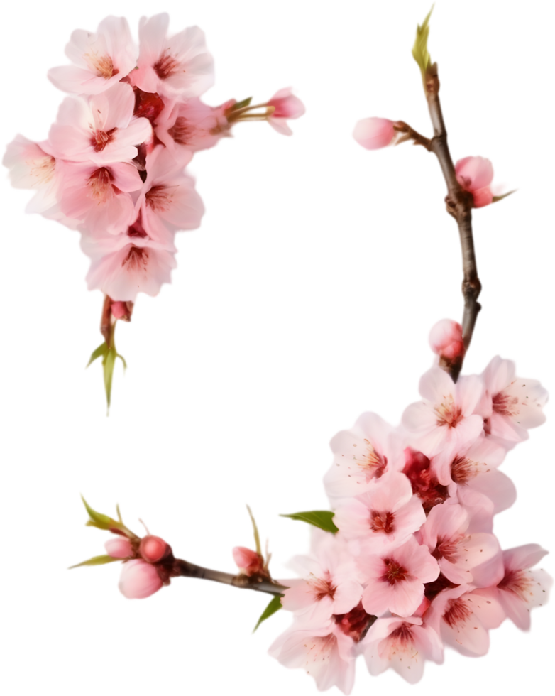 AI generated Watercolor painting of Cherry blossom Floral frame. png