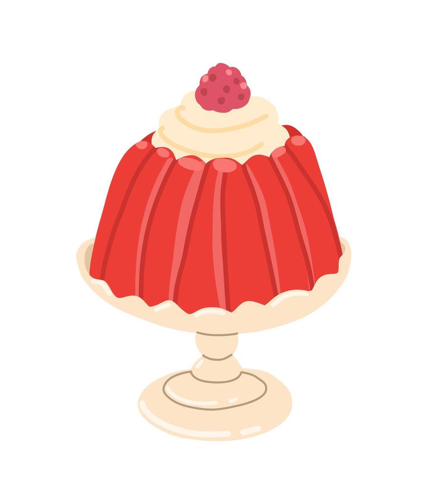 Berry Jelly illustration. Vector illustration of sweet dessert