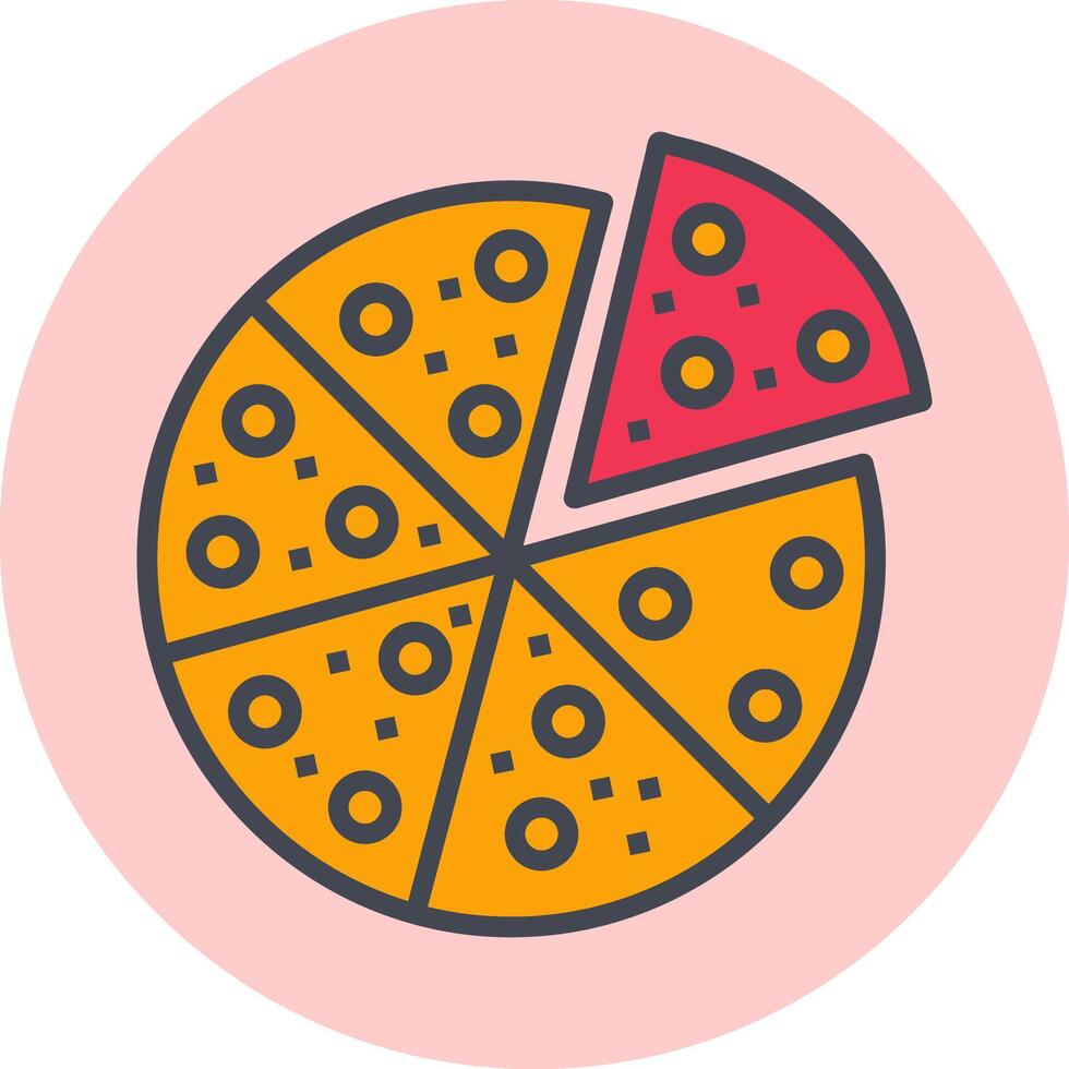 icono de vector de rebanada de pizza