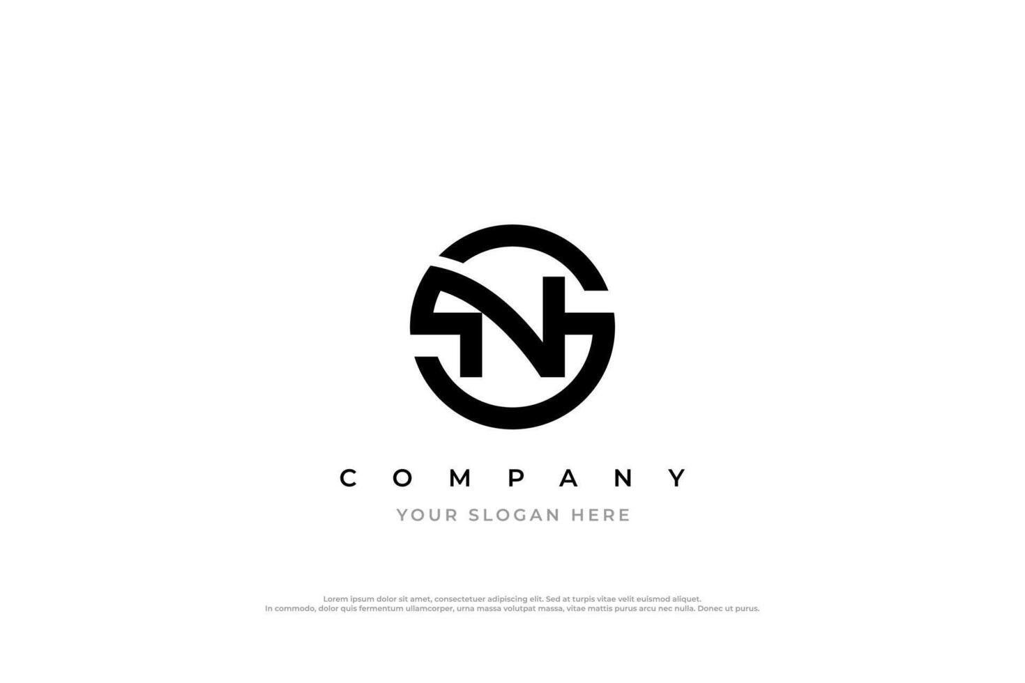 Initial Letter NS or SN Logo Design vector