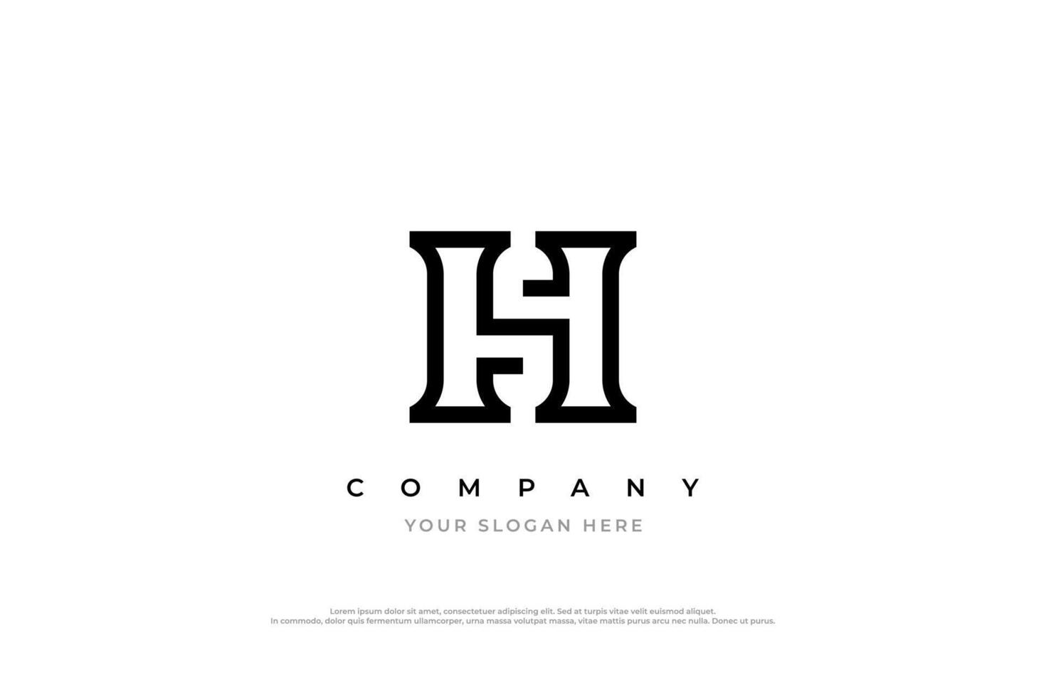 Minimal Letter SH or HS Logo Design Vector