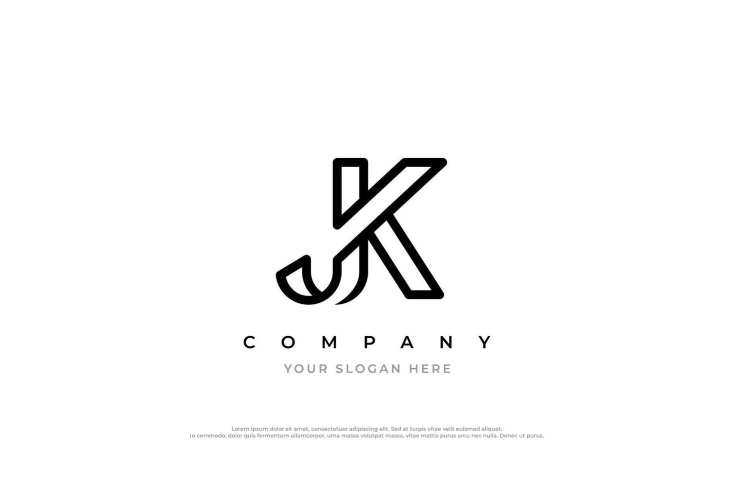 Initial Letter JK Logo Design Vector