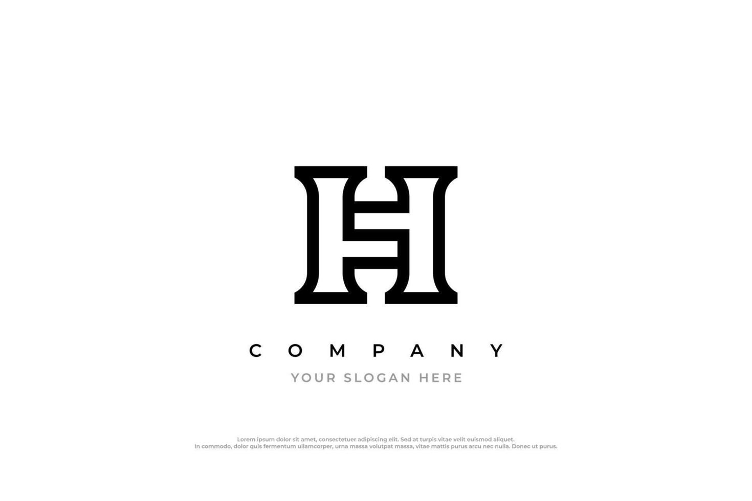 Letter SH or HS Logo Design Vector