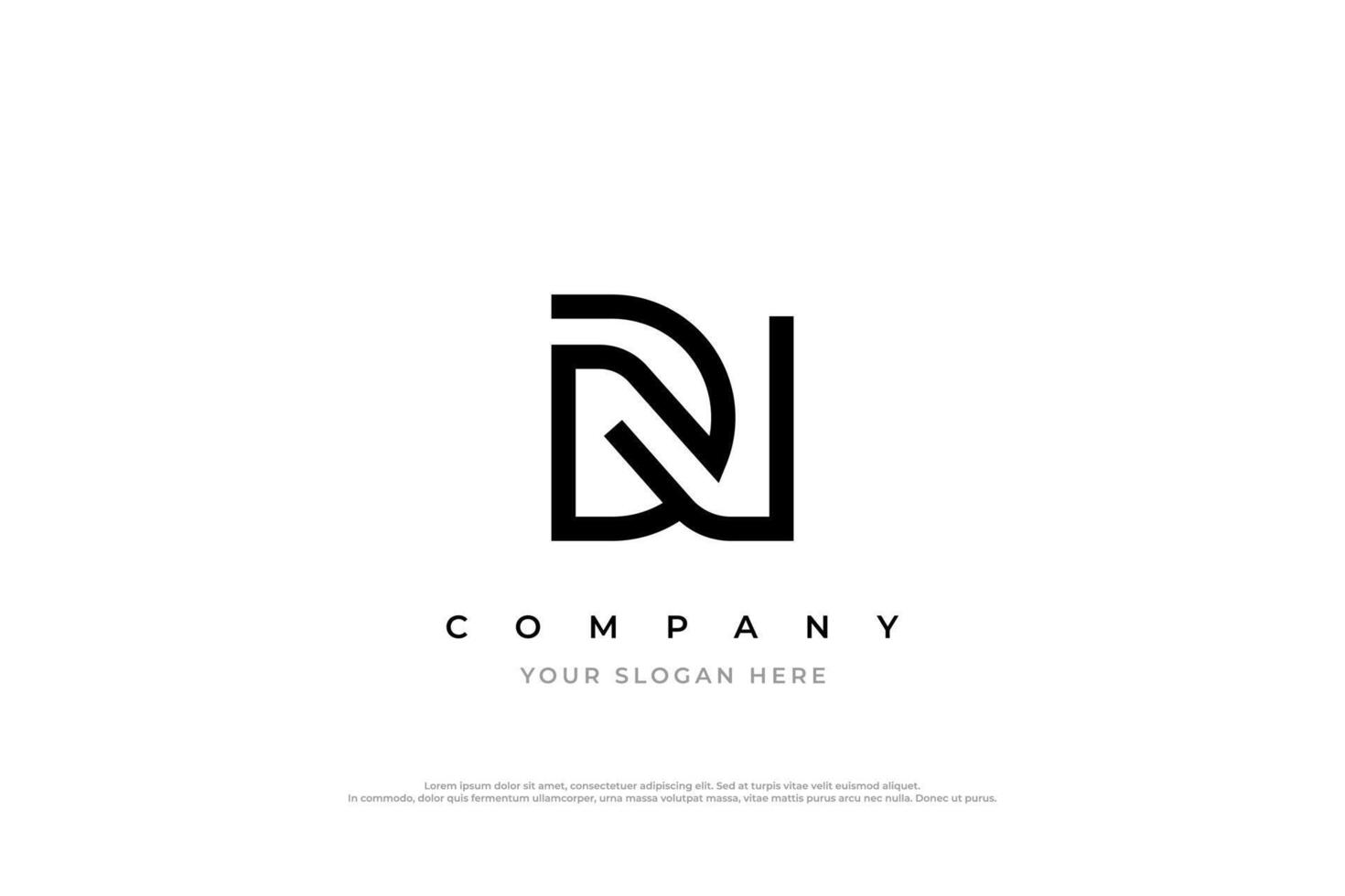 Initial Letter DN Logo Design vector