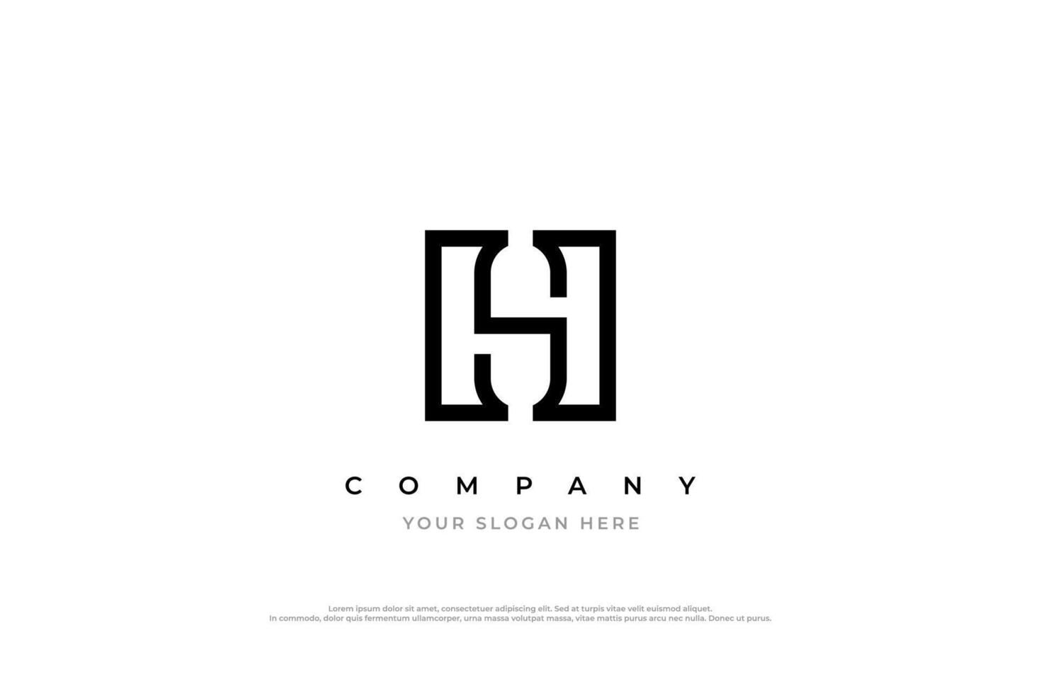 Minimal Letter SH Logo or HS Logo Design vector