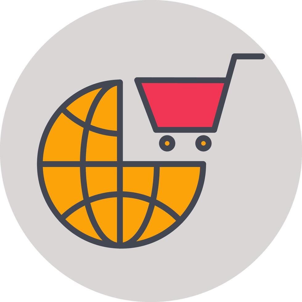 icono de vector de compras del mundo