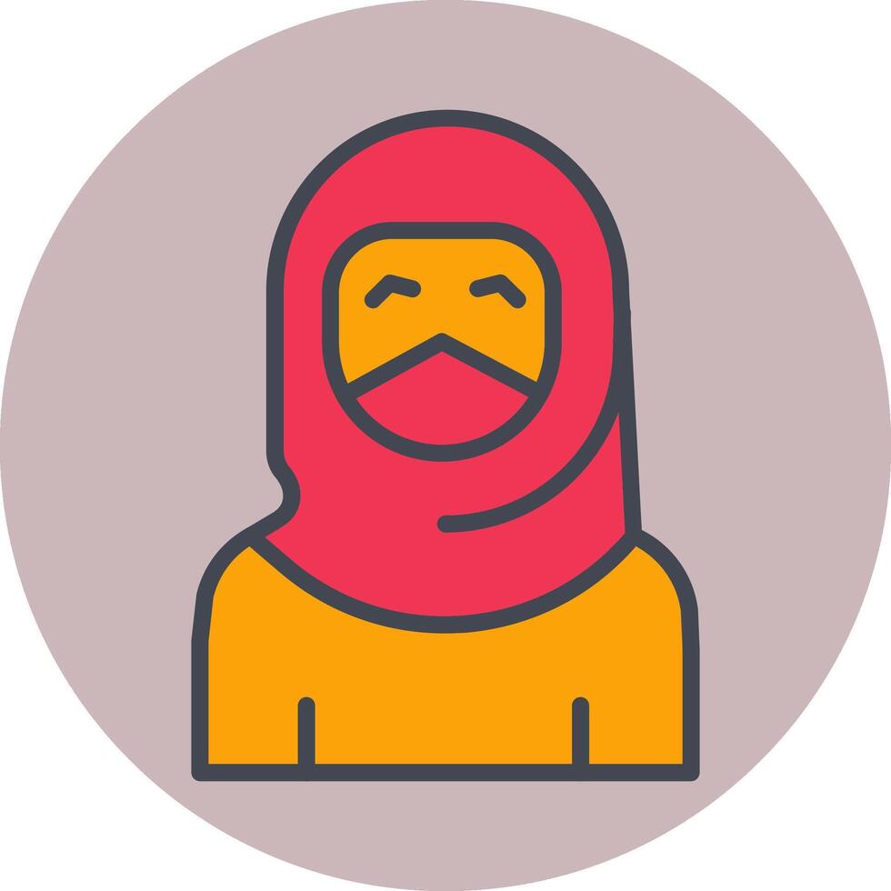 mujer con icono de vector de niqab