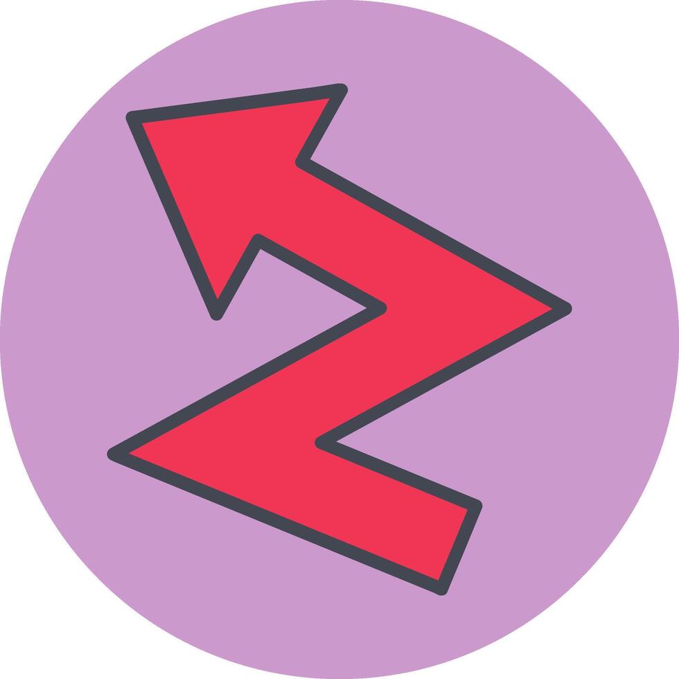 ZigZag Arrow Vector Icon