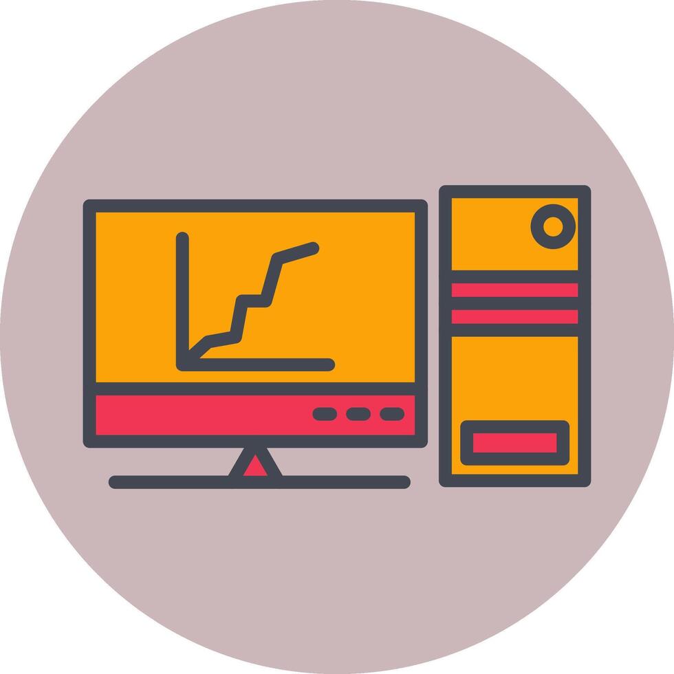 Graph Line Screen Vector Icon
